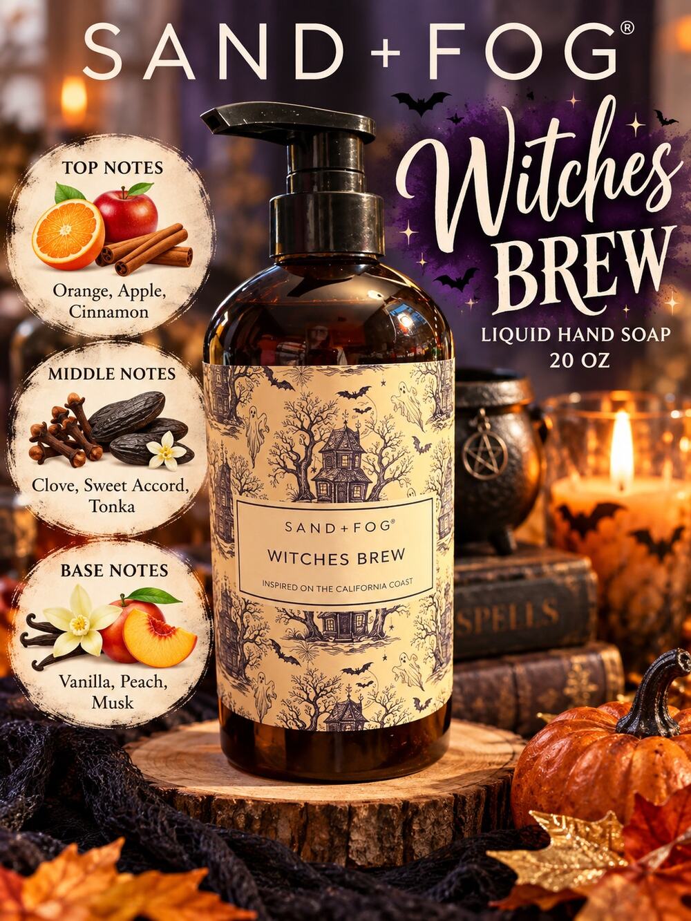 Sand + Fog Witches Brew 20 oz Liquid Hand Soap NEW